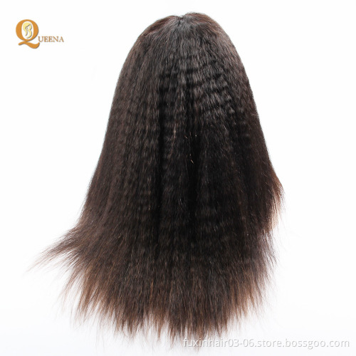 Xuchang Fuxin Products Lace Front Human Hair Full Lace Wig Co Peruvian Frontal Kinky Straight Swiss Lace Remy Hair Long 100%